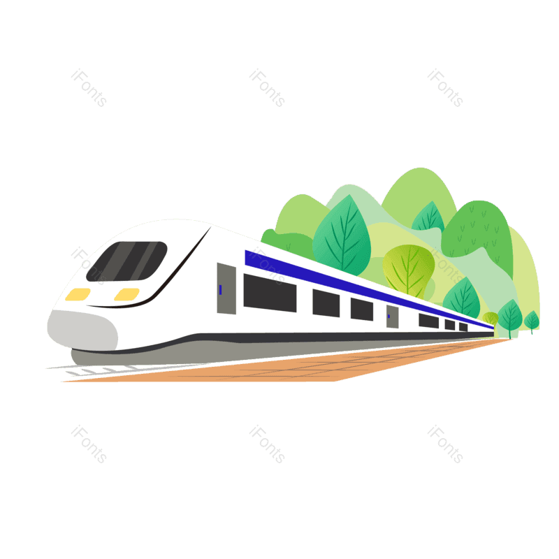 远山图片,回家元素,火车PNG,扁平化免抠素材